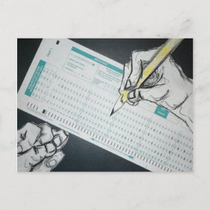 scantron illustration postcard