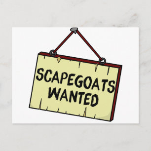 Scapegoats Wanted Postcard