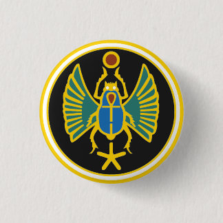 Scarab Badge in Ancient Egyptian Colours 1 Inch Round Button