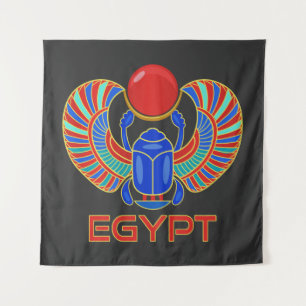 Scarab Égyptien Avec Le Mot Tapisserie Égyptienne