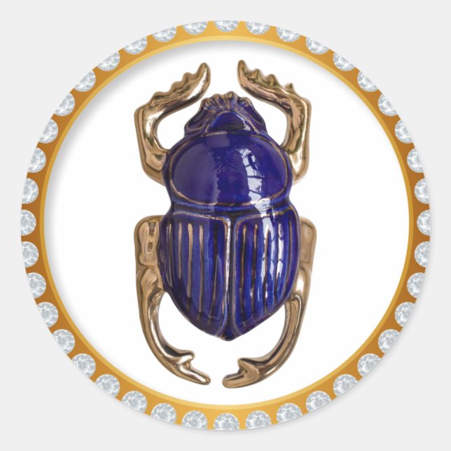 Scarab souvenir classic round sticker (Front)