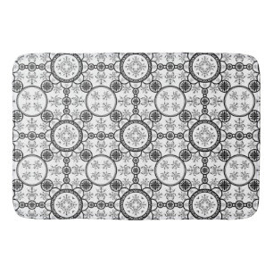 Scarab tile line pattern bath mat