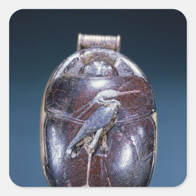 Scarab with Heron, from Tomb of Tutankhamun Square Sticker (Front)