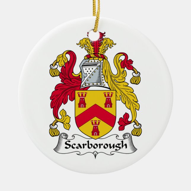 Scarborough Family Crest Ceramic Ornament (Front)