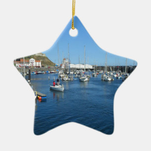Scarborough harbour ceramic ornament