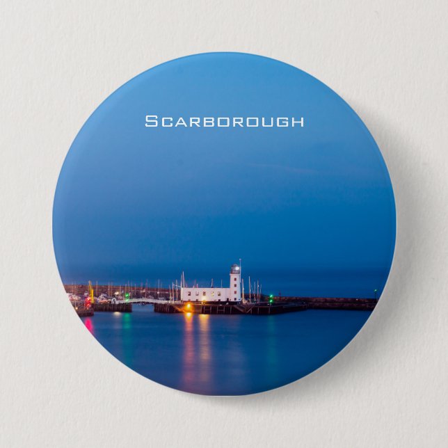 Scarborough Lighthouse 3 Inch Round Button (Front)