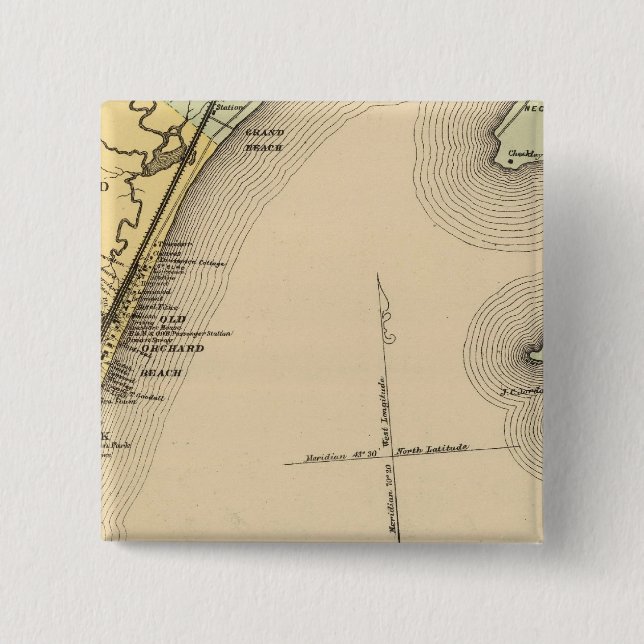 Scarborough, Old Orchard, Saco, Biddeford 2 Inch Square Button (Front)