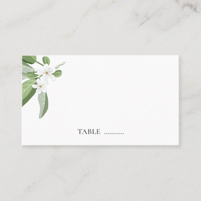 Scarborough Sage Wedding Seating Place Cards (Front)