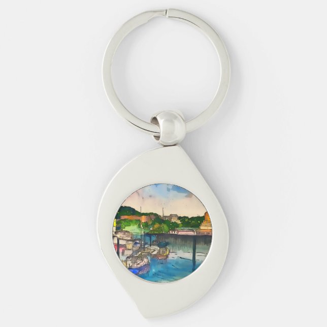 Scarborough Watercolour  Keychain (Front)