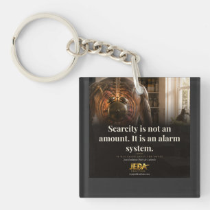 Scarcity Is an Alarm System Book Quote Keychain