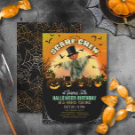 Scare Crew Halloween Birthday or Party ID1001 Invitation<br><div class="desc">A pumpkin-head scarecrow, glowing Jack O 'Lanterns against a shining moon background invite you to join the 'Scare-Crew'. This invite works well for a boy's Halloween birthday party. Bold typography along with your own event details on this colourful invitation, can be customized to suit other types of event. Search ID1001...</div>