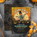 Scare Crew Halloween Birthday or Party ID1001 Invitation<br><div class="desc">A pumpkin-head scarecrow, glowing Jack O 'Lanterns against a shining moon background invite you to join the 'Scare-Crew'. This invite works well for a boy's Halloween birthday party. Bold typography along with your own event details on this colourful invitation, can be customized to suit other types of event. Search ID1001...</div>