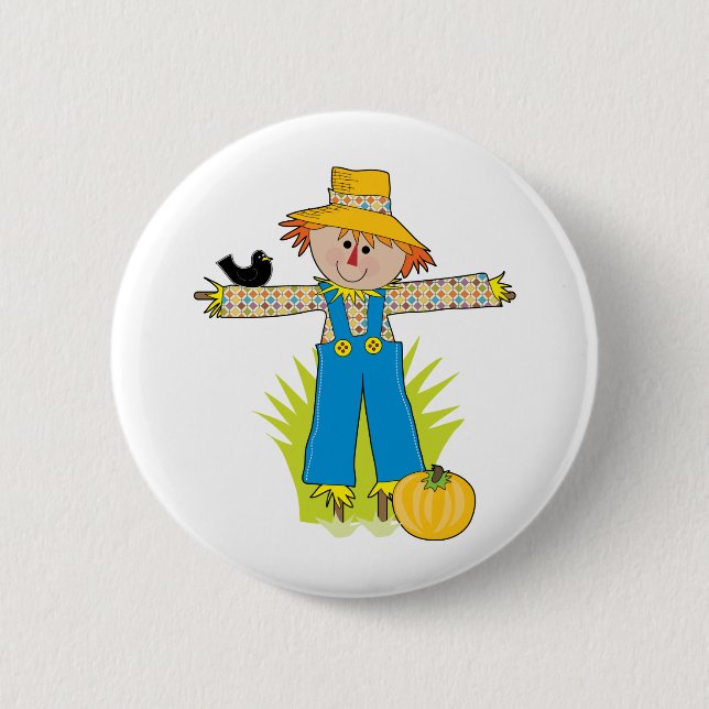 Scare Crow 2 Inch Round Button (Front)