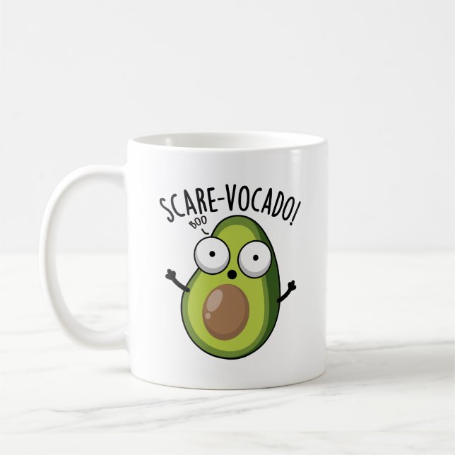 Scare-vocaco Funny Avocado Pun  Coffee Mug (Left)