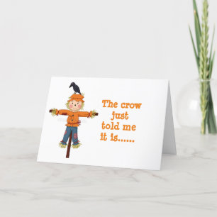 SCARECROW AND CROW WITH "BIRTHDAY WISHES" CARD