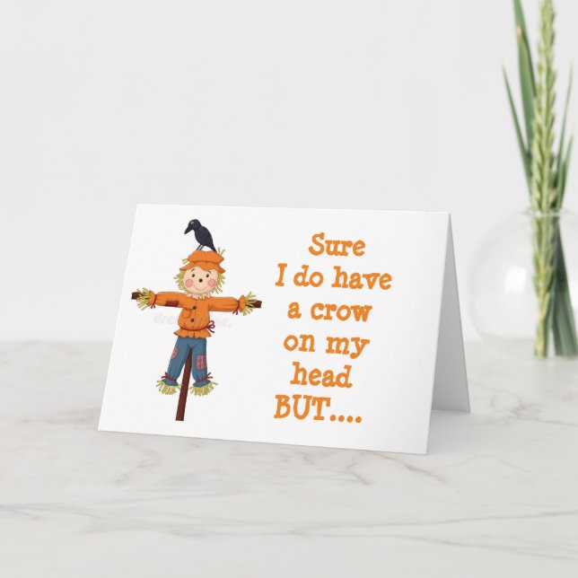 SCARECROW AND CROW WITH "BIRTHDAY WISHES" CARD (Front)