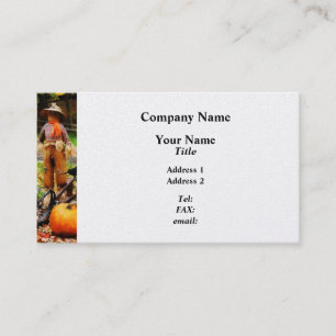 Scarecrow and Pumpkin - Platinum Finish Business Card
