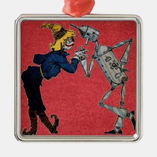 Scarecrow and Tin Man Metal Ornament