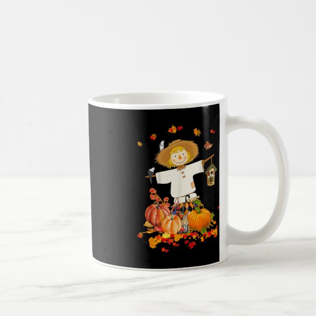 Scarecrow Autumn Hello Fall Pumpkin Thanksgiving H Coffee Mug (Right)