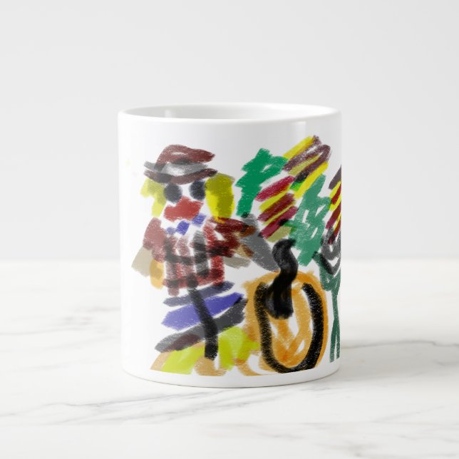 Scarecrow autumn sweet  large coffee mug (Front)