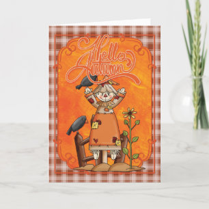 Scarecrow Bonjour Automne Carte de voeux