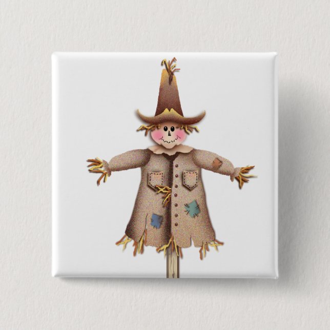 SCARECROW by SHARON SHARPE 2 Inch Square Button (Front)