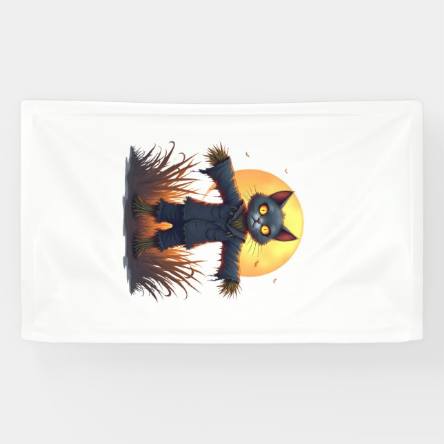Scarecrow Cat Sentinel Banner (Horizontal)