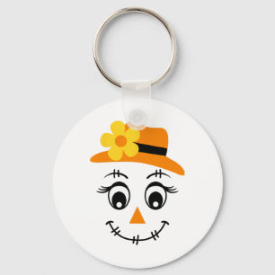 Scarecrow Face Cute Halloween Boys Girls Spooky Fa Keychain