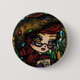Scarecrow Fairytale Girl Fairy Fantasy 2 Inch Round Button