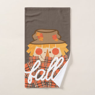 Scarecrow fall bathroom decor hand towel