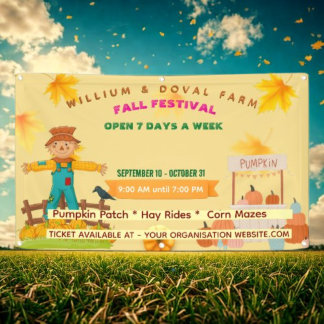 Scarecrow Fall Festival Harvest Market Banner 