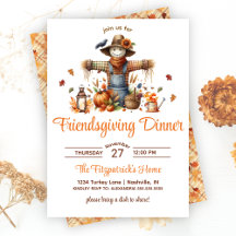 Scarecrow Friendsgiving Feast Thanksgiving Dinner