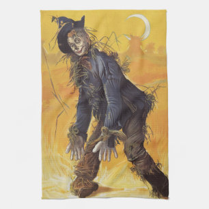 Scarecrow from Wizard of Oz, Vintage Fairy Tales Kitchen Towel