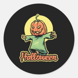 Scarecrow Halloween Classic Round Sticker