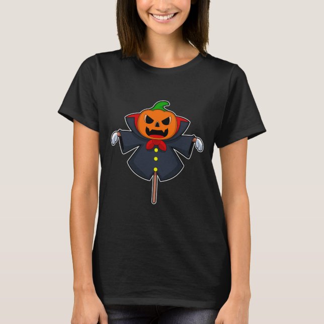 Scarecrow Halloween Pumpkin T-Shirt (Front)