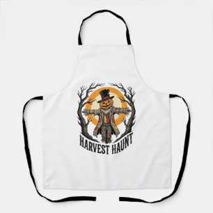 Scarecrow Halloween Shirt Vintage Engraving Harves Apron