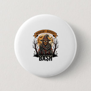 Scarecrow Halloween Shirt Vintage Engraving Party  2 Inch Round Button