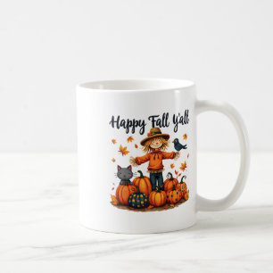 Scarecrow Happy Fall Y'all Thanksgiving Halloween  Coffee Mug