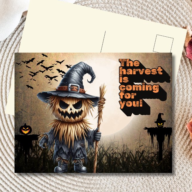 Scarecrow Harvest Hunter Halloween Postcard (Creator Uploaded)