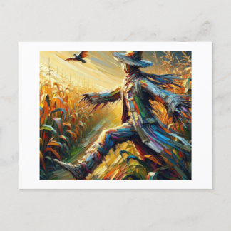 Scarecrow in Field of Corn,  Postcard