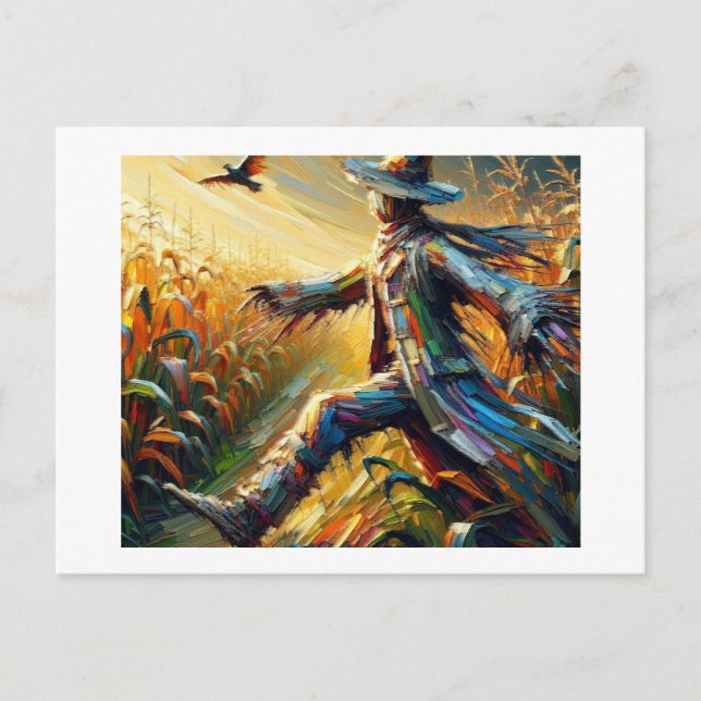 Scarecrow in Field of Corn,  Postcard (Front)