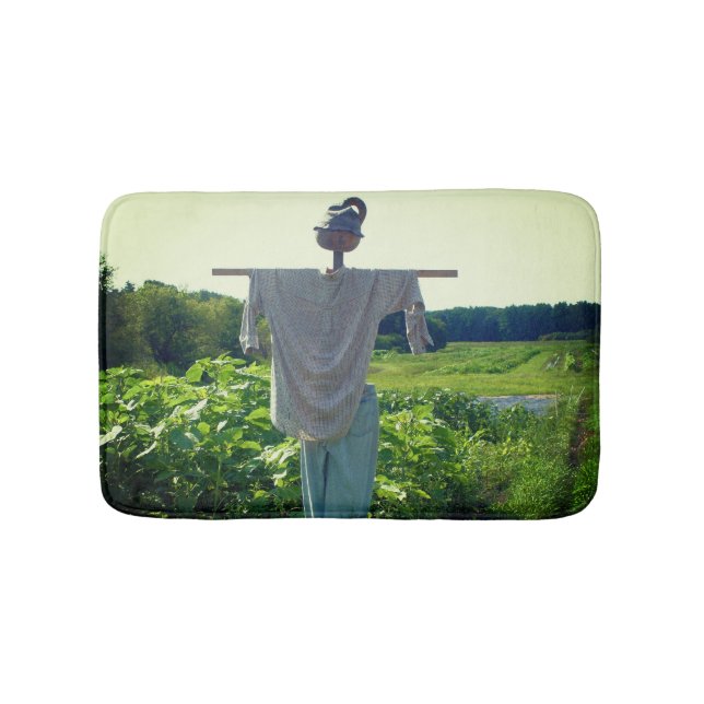 Scarecrow In Garden Field  Bath Mat (Front)