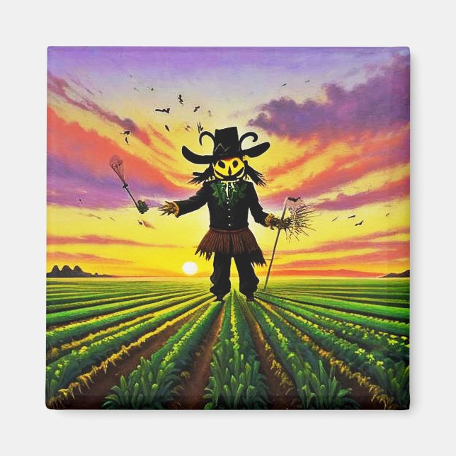 Scarecrow in vegetable fields 8 magnet (Front)