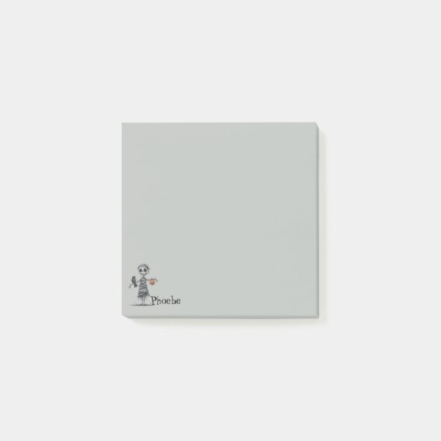 Scarecrow Mummy Grey Post-it Notes (Front)