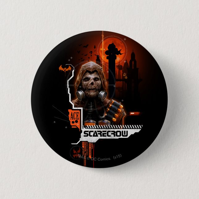 Scarecrow Orange Graphic 2 Inch Round Button (Front)