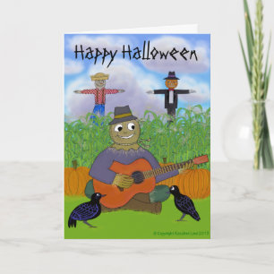 Scarecrow Playing Guitar Card