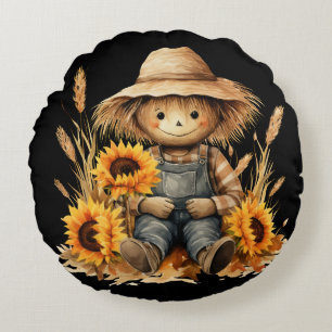 Scarecrow Round Pillow