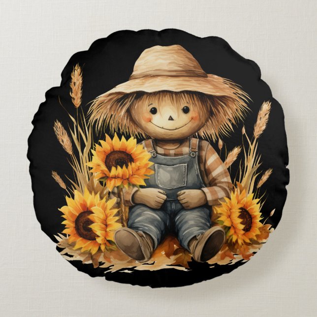 Scarecrow Round Pillow (Front)