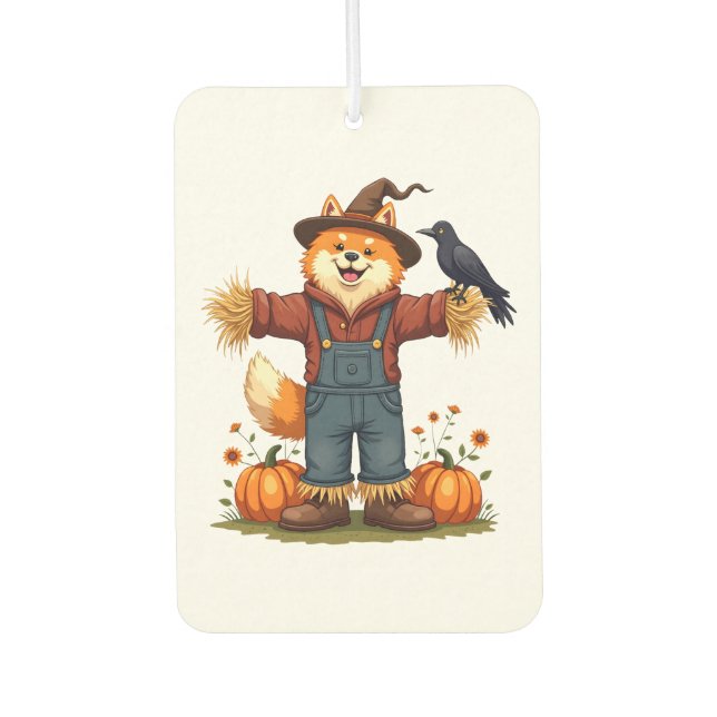 Scarecrow Samoyed Dog Air Freshener (Front)
