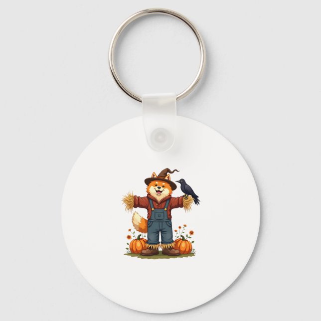 Scarecrow Samoyed Dog Keychain (Front)